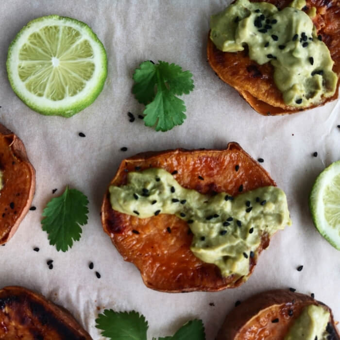Baked Sweet Potato with Avocado Tahini Spread – Colive