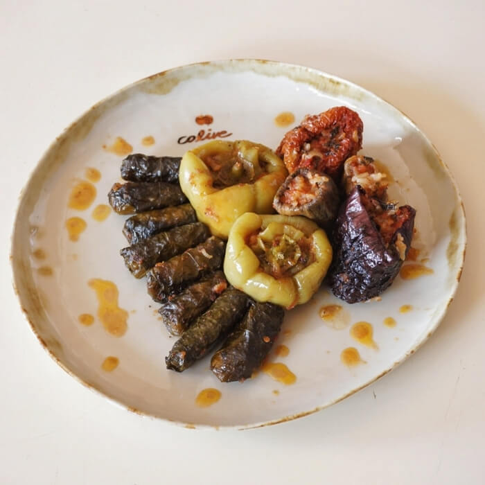 Stuffed Vine Leaves, Peppers and Dried Vegetables (Yalanci Dolma or Dolmades)